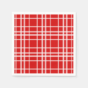 Red White Tartan Plaid Pattern Design  Napkin