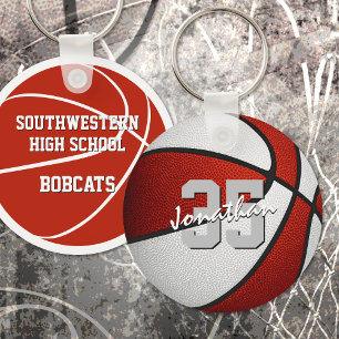 red white team colors basketball party favors keychain