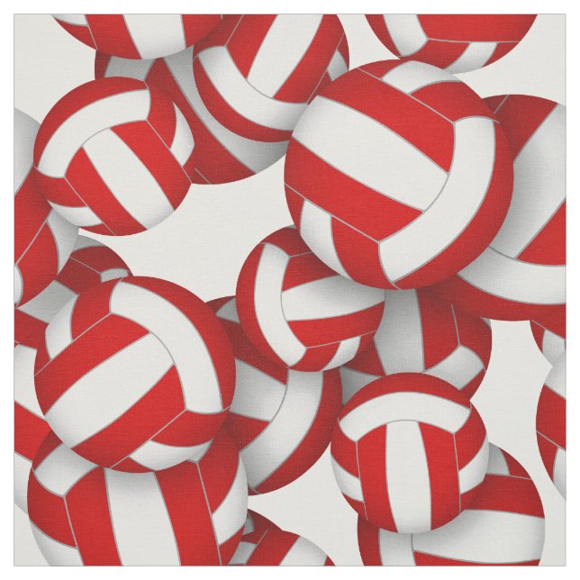 red white team colors volleyballs scalable pattern fabric (Swatch)