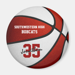 red white team colours boys girls basketball magnet