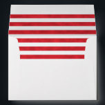 Red White Textured Stripes Inside Christmas Envelope<br><div class="desc">These pretty envelopes are made to coordinate with the Christmas holiday photo card found here:

http://www.zazzle.com/christmas_funny_geeks_family_holiday_photo_card-256120569134855724

They work for any festive Christmas occasion. The outside is plain white (but you can customize it). The inside has a red stripe pattern with a lightly textured watercolor effect.</div>