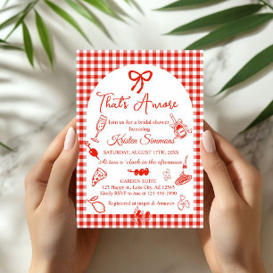 Red White That's Amore Bridal Shower Invitation