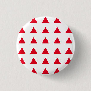 Red White Triangle Pattern Modern Artwork 1 Inch Round Button