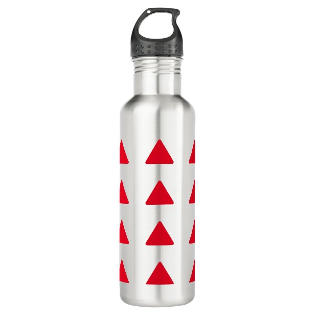Red White Triangle Pattern Modern Artwork 710 Ml Water Bottle (Front)