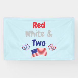 Red, White & Two 2nd Birthday Banner