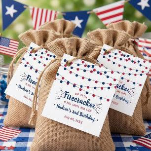 Red, White & Two! 4th Of July 2nd Birthday Favour Tags