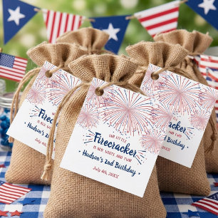 Red, White & Two! 4th Of July 2nd Birthday Favour Tags
