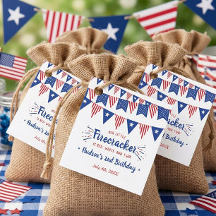 Red, White & Two! 4th Of July 2nd Birthday Favour Tags