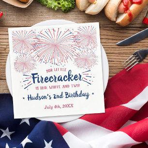 Red, White & Two! 4th Of July 2nd Birthday Napkin