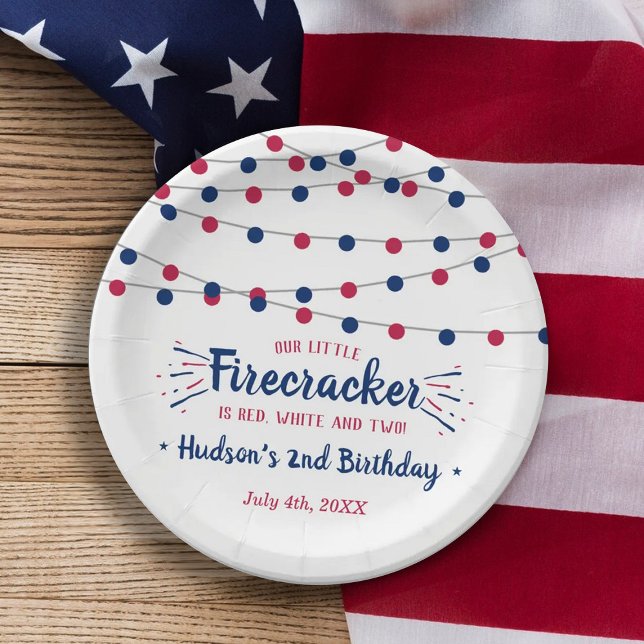 Red, White & Two! 4th Of July 2nd Birthday Paper Plate (Creator Uploaded)