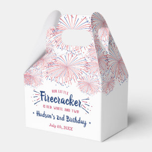 Red, White & Two! 4th Of July 2nd Birthday Party Favor Box