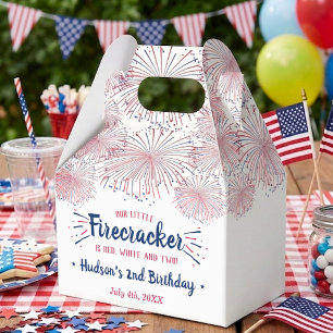 Red, White & Two! 4th Of July 2nd Birthday Party Favor Box