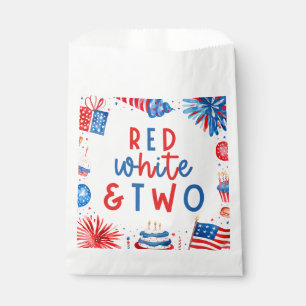 Red, White & Two 4th of July 2nd Birthday Party Favour Bag