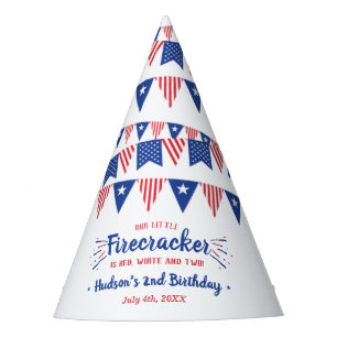 Red, White & Two! 4th Of July 2nd Birthday Party Hat