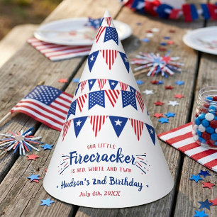 Red, White & Two! 4th Of July 2nd Birthday Party Hat