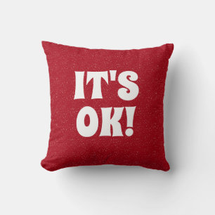 red white typography cool funny cute retro bold throw pillow