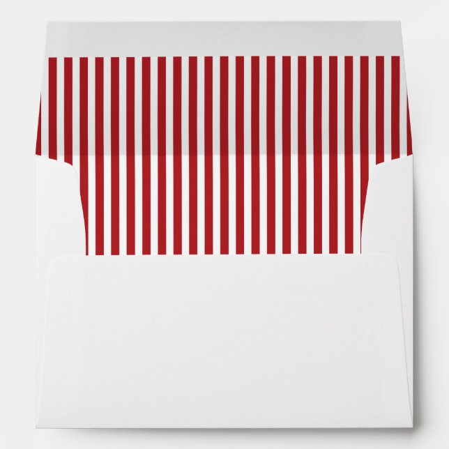Red White Vertical Stripe Lined Envelopes (Back (Bottom))