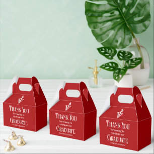 Red White Veterinary School Graduation Party Favor Box