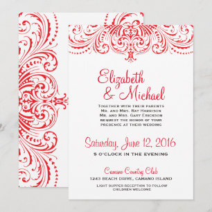 Red & White Wedding Invitation