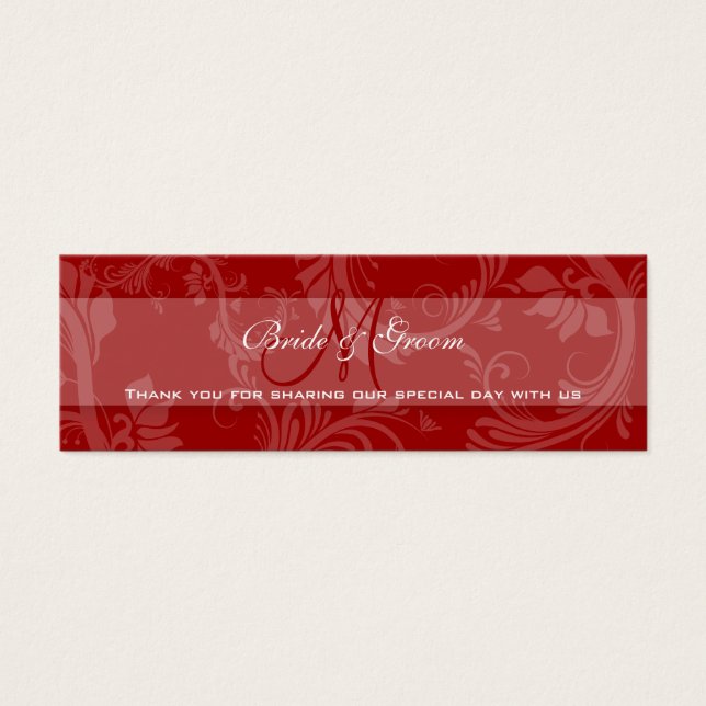 Red white wedding "thank you" tag (Front)