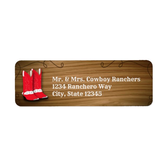 Red & White Western Cowboy Cowgirl Boots Party (Front)
