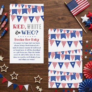 Red, White & Who? 4th Of July Gender Reveal Party Enclosure Card