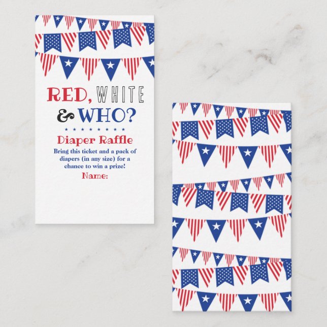Red, White & Who? 4th Of July Gender Reveal Party Enclosure Card (Front/Back)