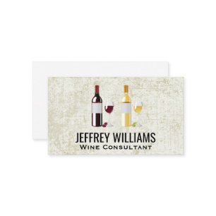 Red White Wine Bottles Business Card