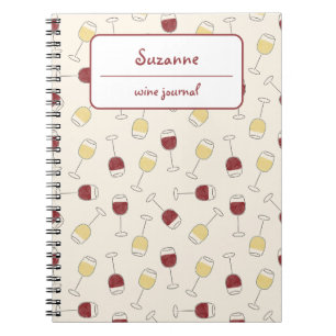 Red White Wine Glass Journal Personalized Notebook