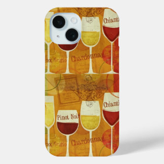 Red White Wine Vineyard Winery Apple  iPhone 15 Case