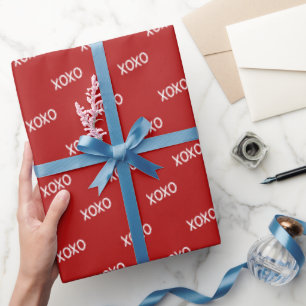 Red White XOXO Bridal Shower  Wrapping Paper