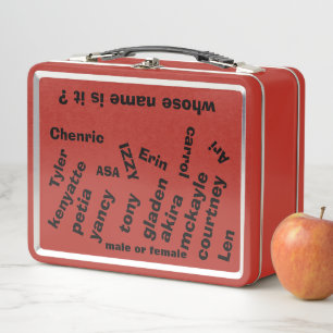 RED / Whose Name Is It? /  MMETROPOLIM DESIGN     Metal Lunch Box