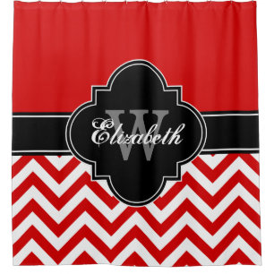 Red Wht LG Chevron Black 1ICBR Name Monogram