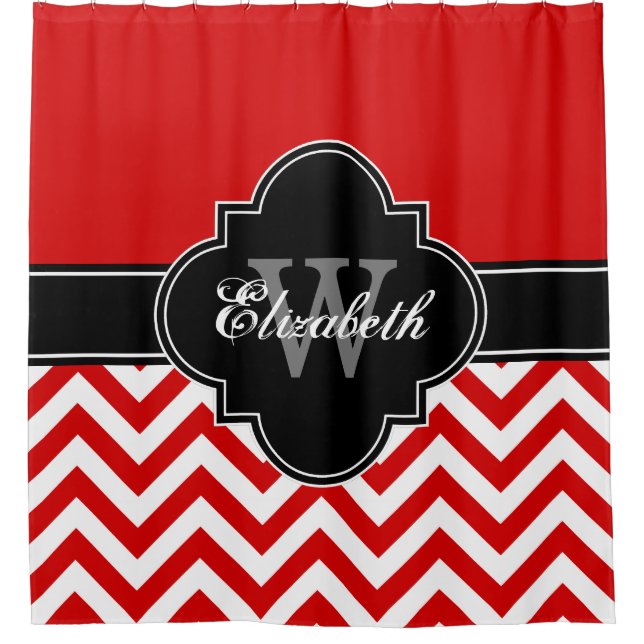 Red Wht LG Chevron Black 1ICBR Name Monogram (Front)