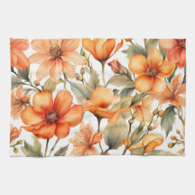 Red Wild Flowers Watercolor Art