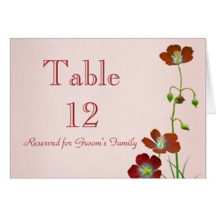 Red Wildflower Table Number