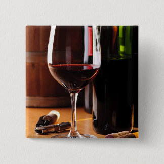 Red Wine 2 Inch Square Button