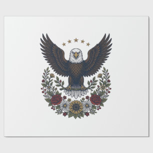 Red Wine and Blue Patriotic Wine Lover Wrapping Paper