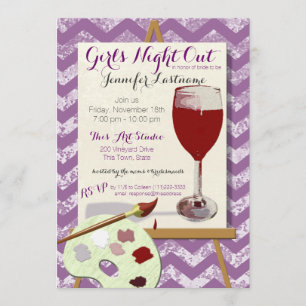 Red Wine and Painting Art Party Invitation