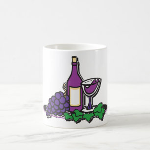 Red Wine and Purple Grapes Coffee Mug