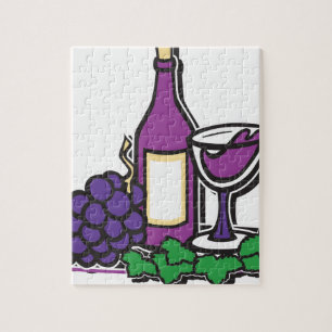 Red Wine and Purple Grapes Jigsaw Puzzle