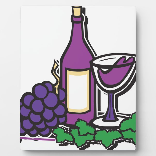 Red Wine and Purple Grapes Plaque (Front)