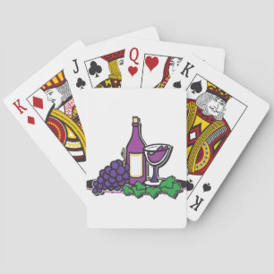 Red Wine and Purple Grapes Playing Cards