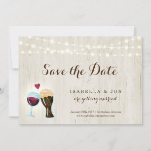 Red Wine & Beer Toast Save the Date Announcement