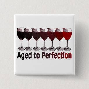 Red Wine Birthday 2 Inch Square Button