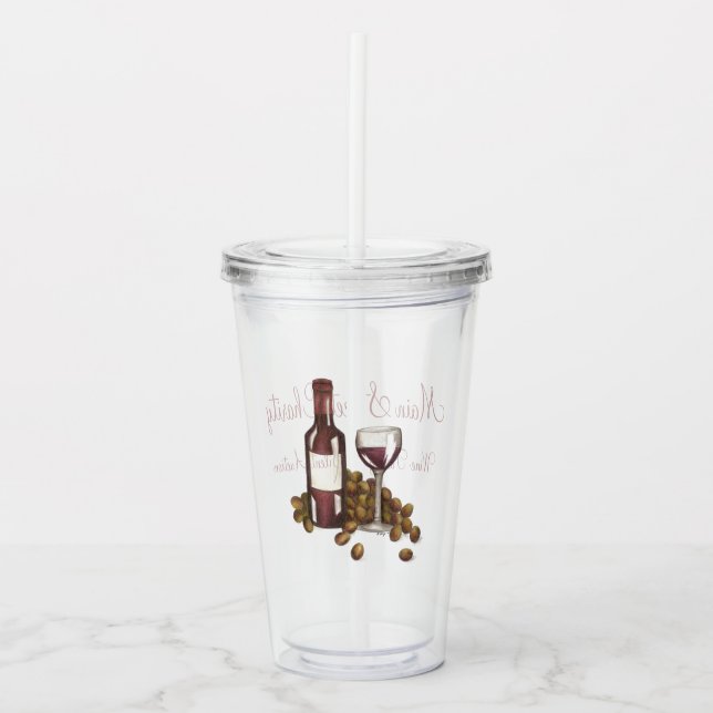 Red Wine Bottle Grapes Glass Tasting Charity Event (Front)