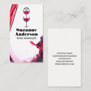 Red Wine Bottle Pour Business Card