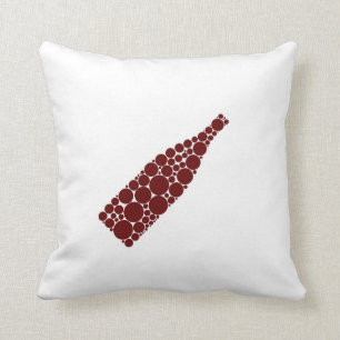 Red Wine Bottle Throw Pillow