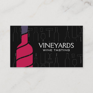 Red Wine Bottle Wine Accessories Pattern Business Card