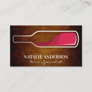 Red Wine Bottle Winery Business Card